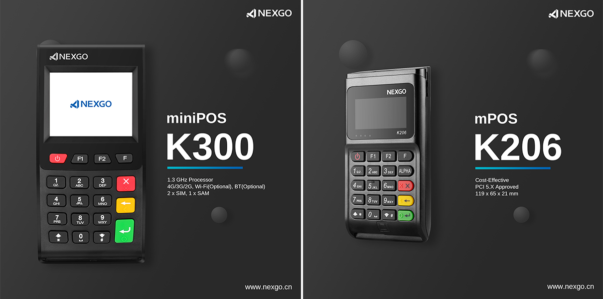 NEXGO miniPOS K300 and mPOS K206